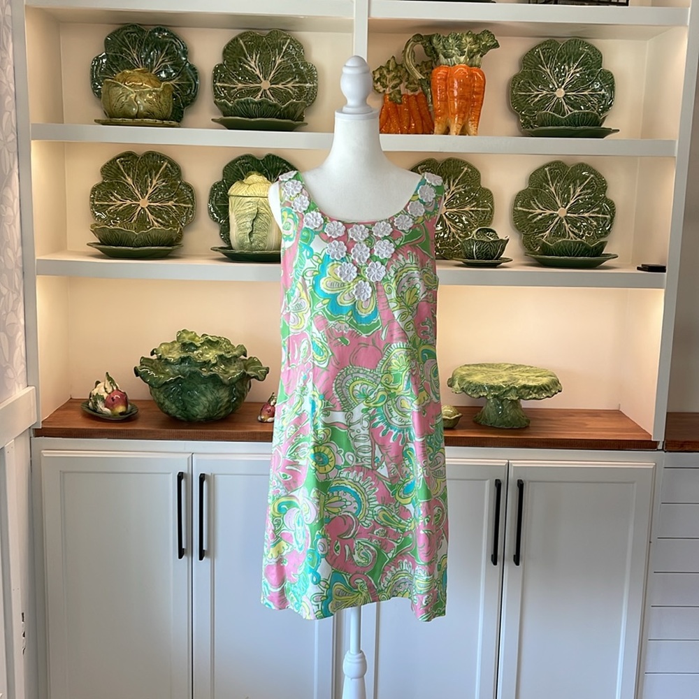 Lilly Pulitzer Shift Dress with Elephant Print Size 10